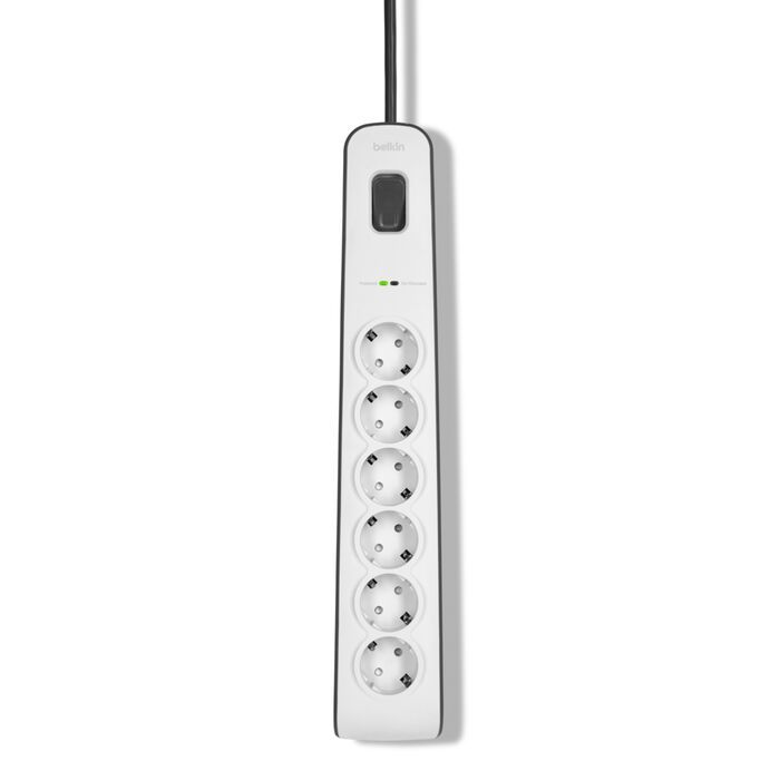 Belkin BSV603vf2M-V2 Túlfeszültségvédő Kapcsolóval 4DIN 2m White