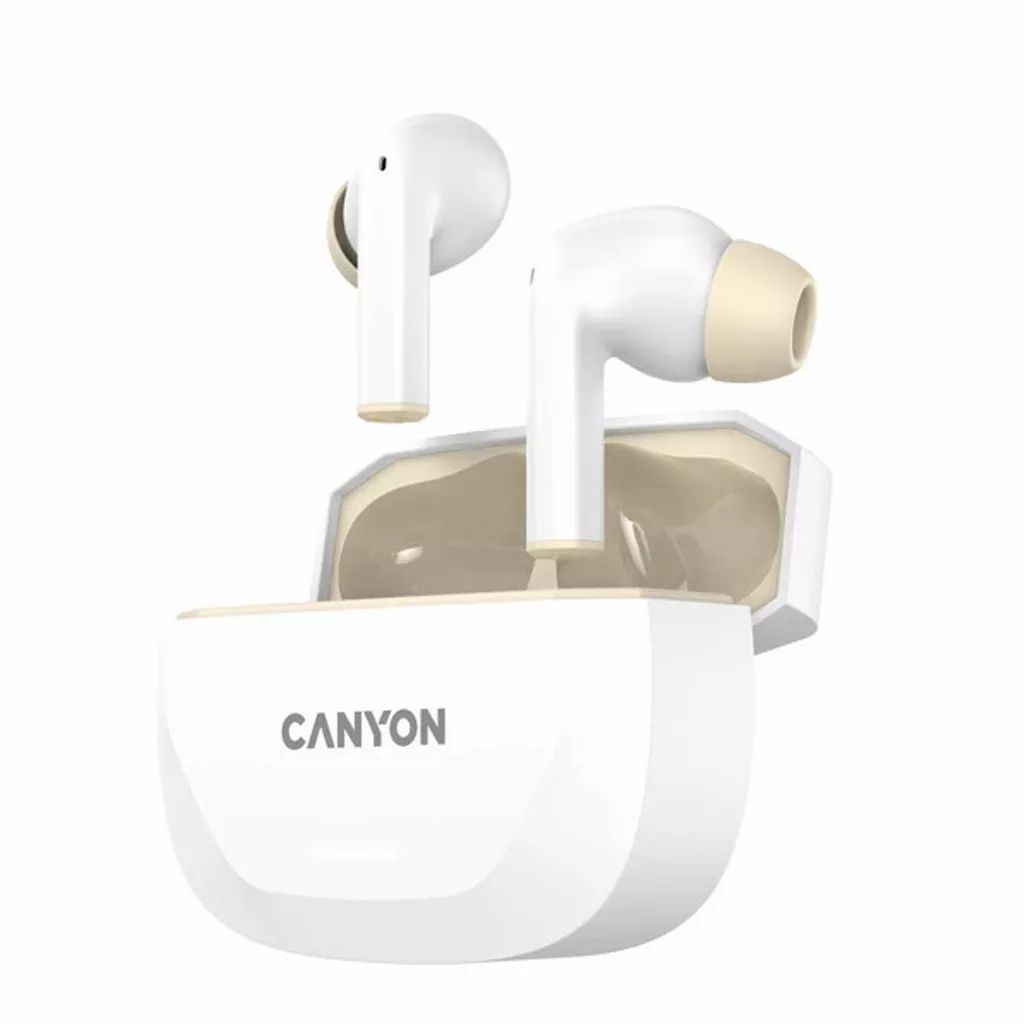 Canyon Hexagon 7 TWS Bluetooth Headset White/Beige