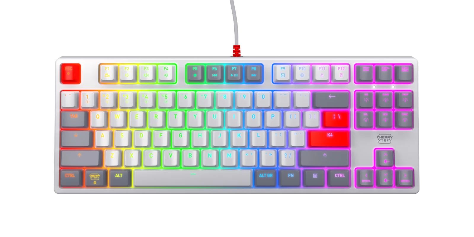 Cherry XTRFY K4V2 Mechanical Gaming RGB Keyboard Retro Edition US