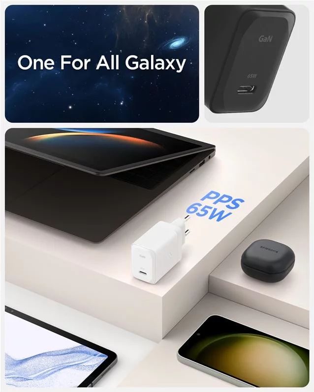 Spigen ArcStation Pro 65W Wall Charger GaN / 1-Port Black