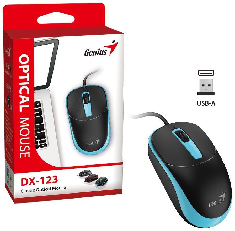 Genius DX-123 Wired Mouse Black/Blue