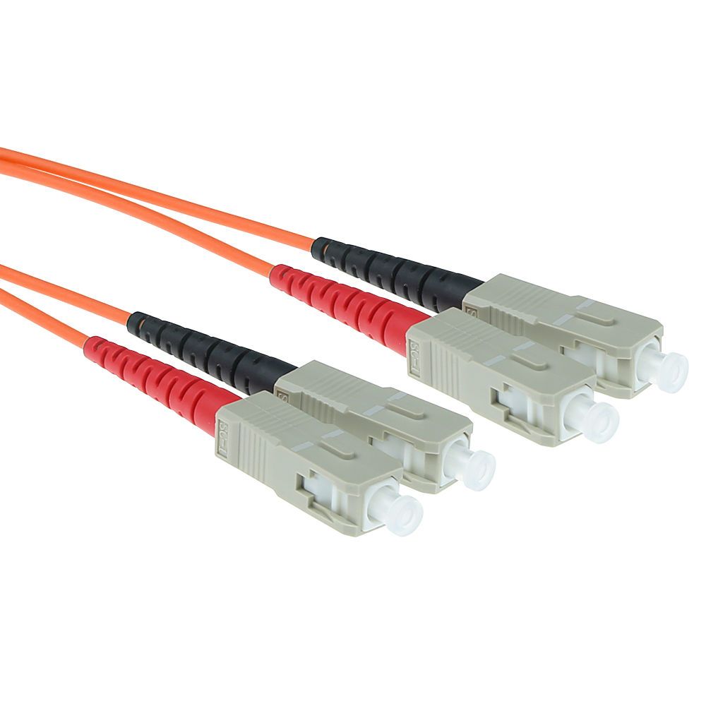 ACT LSZH Multimode 62.5/125 OM1 fiber cable duplex with SC connectors 10m Orange