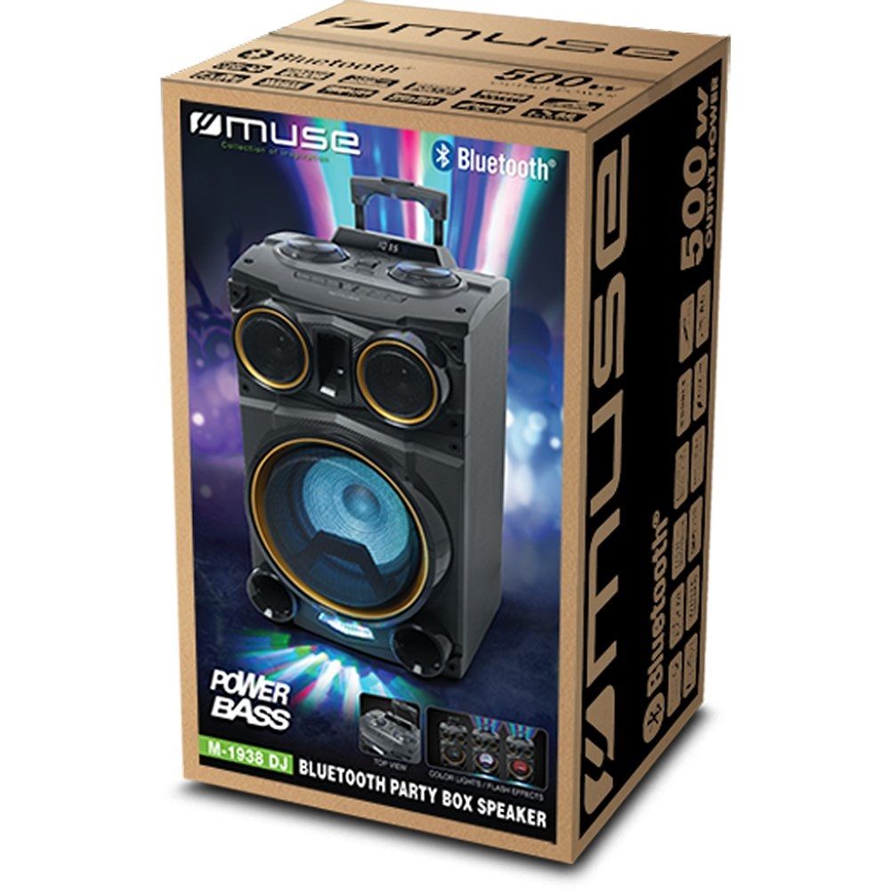 Muse M-1938 DJ Bluetooth Party Box Speaker Black