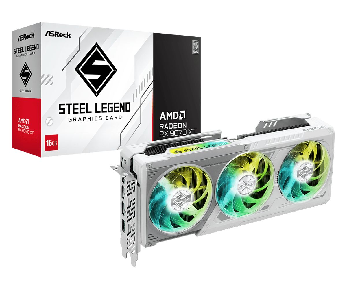 ASRock Radeon RX 9070 XT Steel Legend 16GB