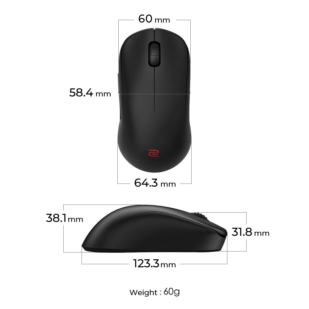 Zowie U2-DW Wireless Gaming Mouse Black