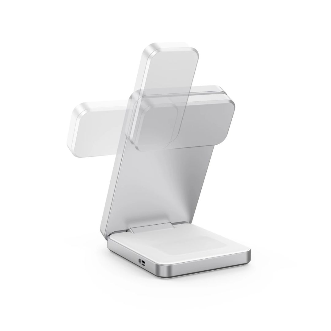 Mobile Origin Qi2 CompactStand 3in1 White/Silver