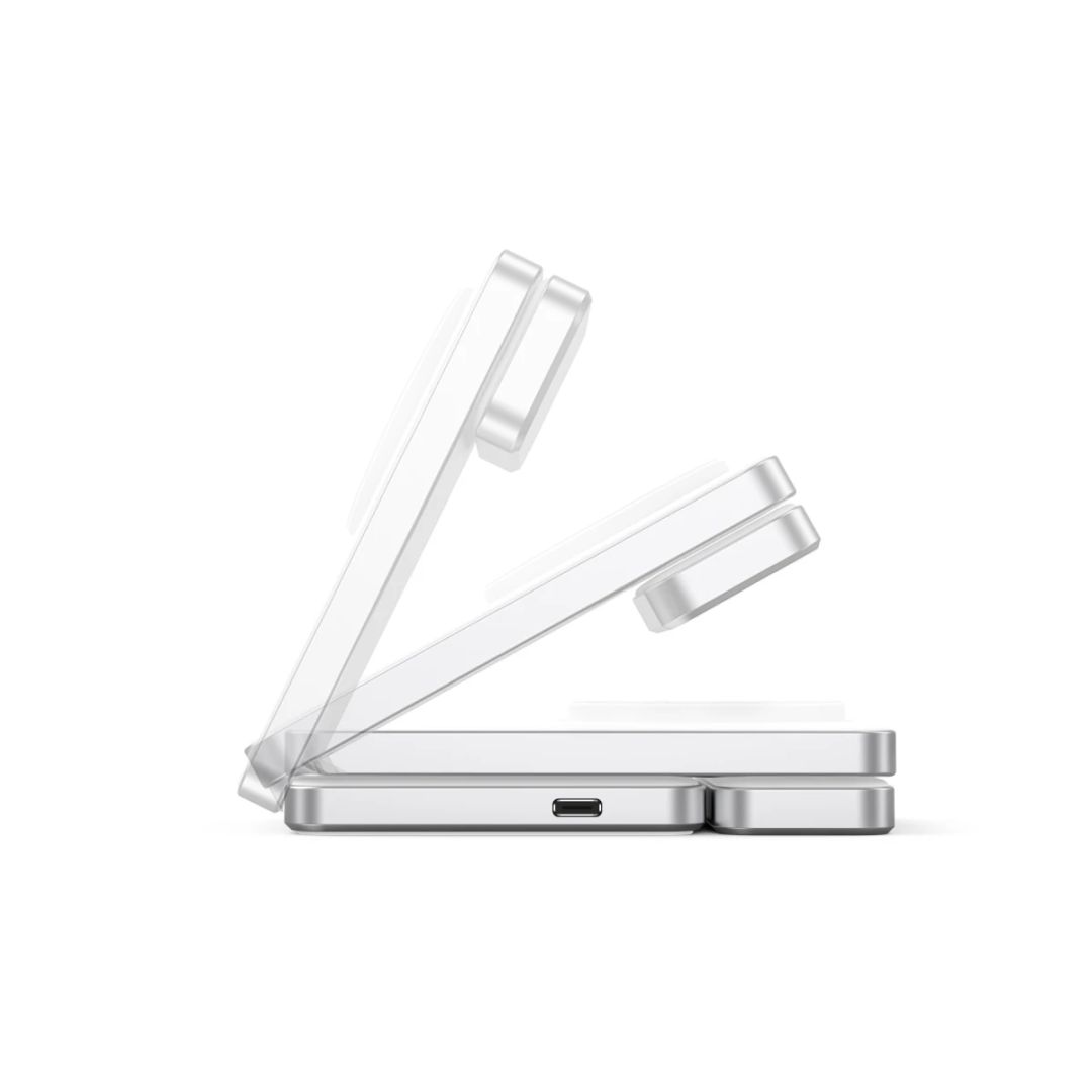 Mobile Origin Qi2 CompactStand 3in1 White/Silver