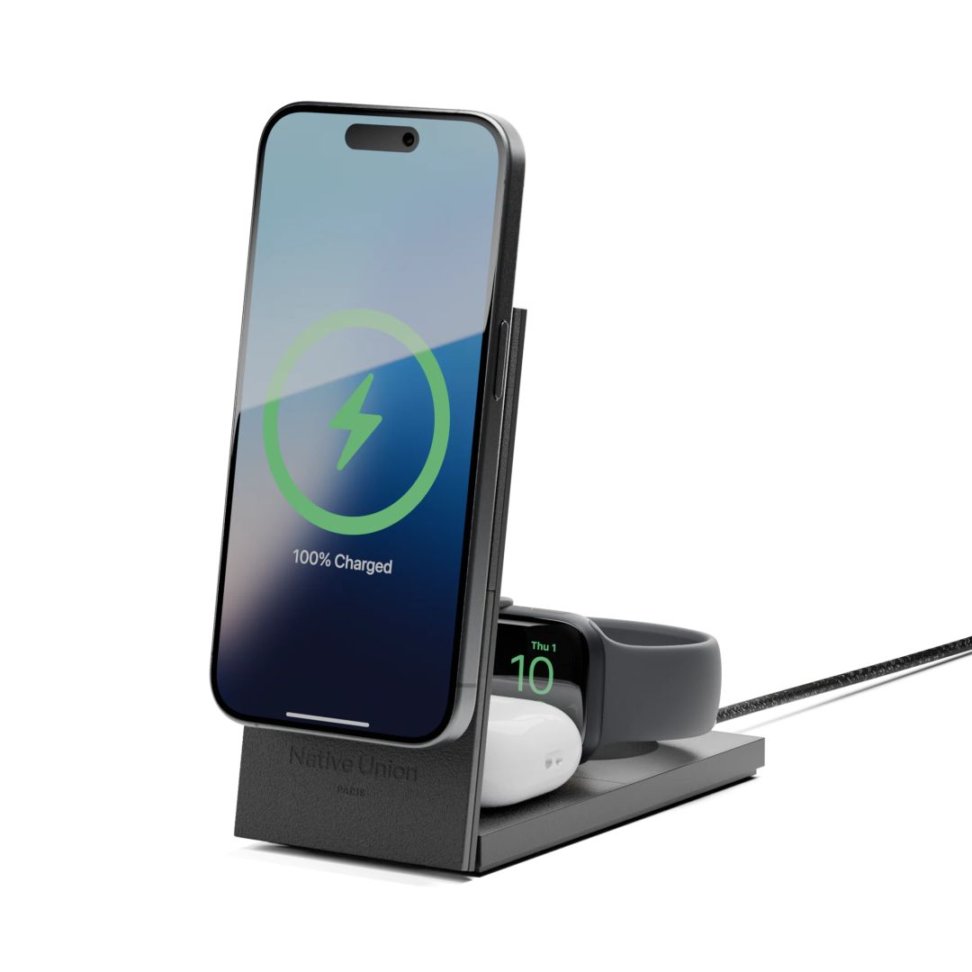 Native Union Rise 3-in-1 Qi2 wireless charger international Black