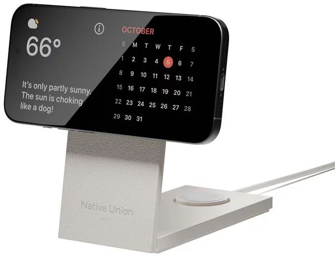 Native Union Rise 3-in-1 Qi2 wireless charger Sandstone