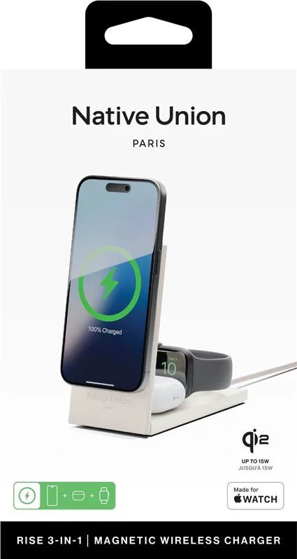 Native Union Rise 3-in-1 Qi2 wireless charger Sandstone
