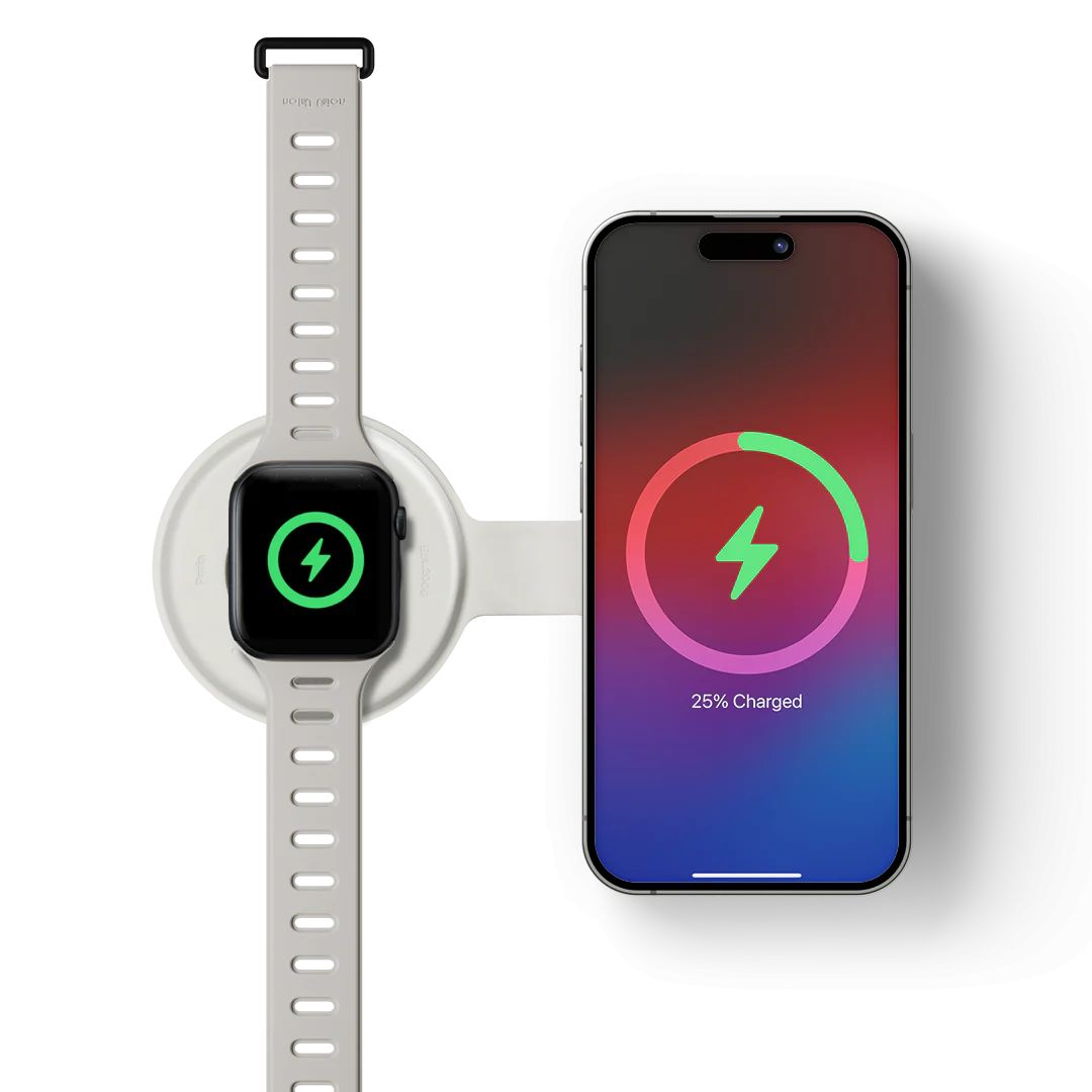 Native Union Voyage 2-in-1 Qi2 wireless charger Sandstone