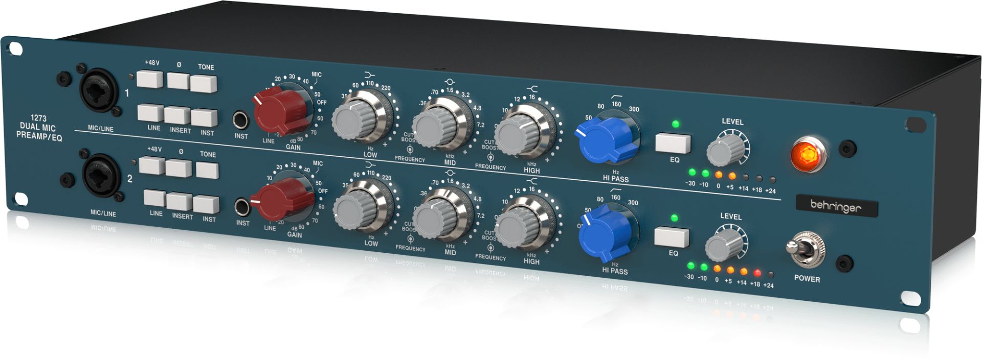 Behringer 2-Channel Microphone Preamplifier with 3-Band Equalizers and Custom-Built Midas Transformers