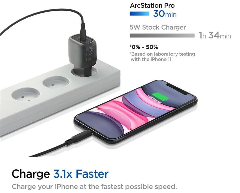 Spigen PowerArc ArcStation USB-C PD 3.0 20W Black