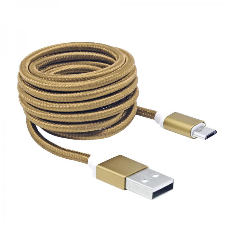 SBOX USB-microUSB kábel Gold 1,5m