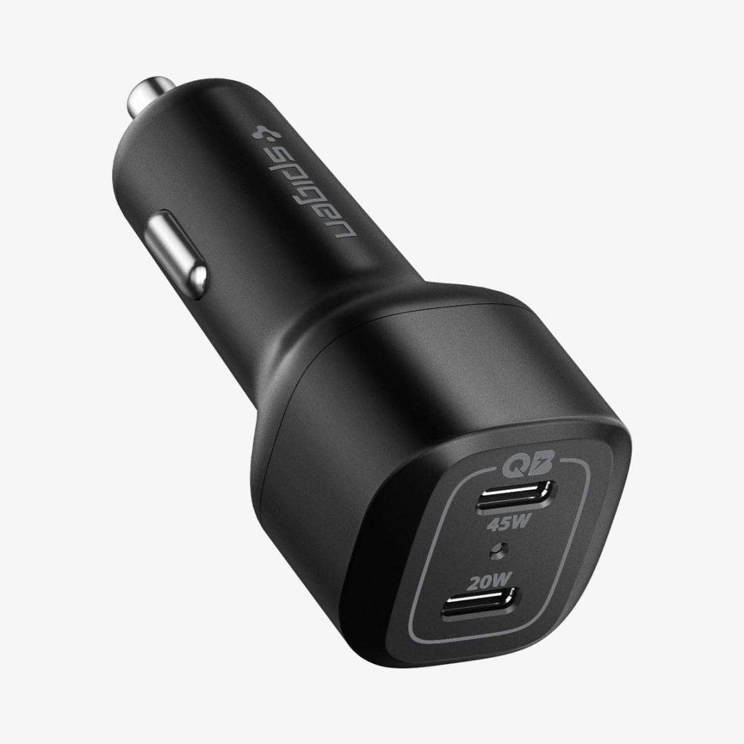 Spigen PowerArc ArcStation Car Charger 2-Port/USB-C PD 3.0 45W/USB-C PD 3.0 20W /Total 65W Black