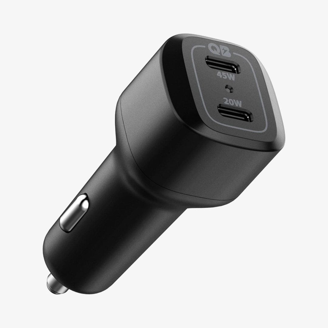 Spigen PowerArc ArcStation Car Charger 2-Port/USB-C PD 3.0 45W/USB-C PD 3.0 20W /Total 65W Black