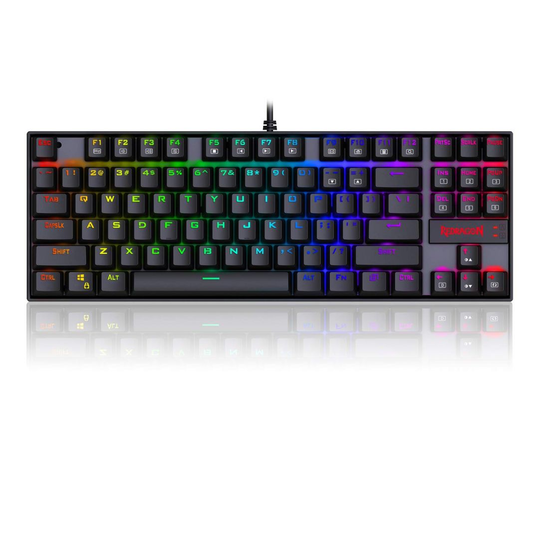 Redragon Kumara RGB Backlit Mechanical Gaming Keyboard Blue Switches Black HU